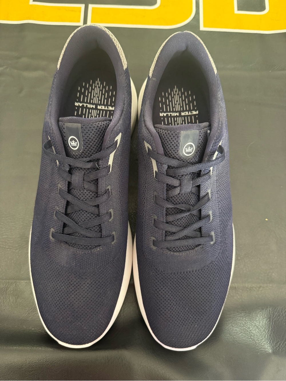 Peter Millar Navy Knit Lace-Up Men’s Sneakers